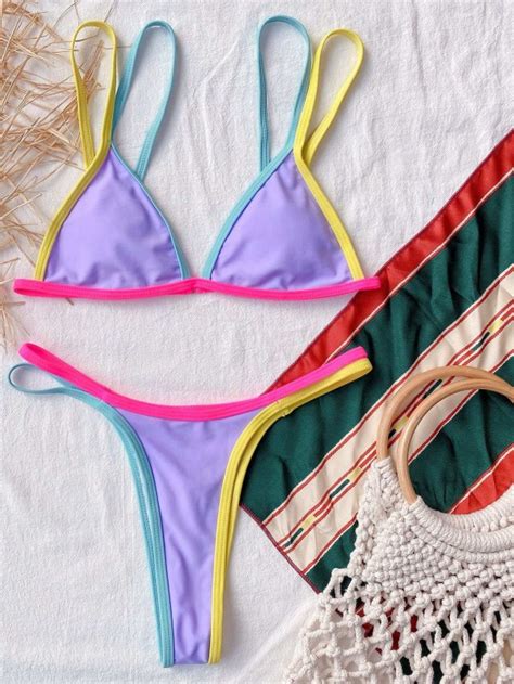 triangl swim|triangle thong bikini swimsuit.